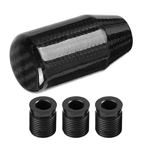 Akozon 12mm Shift Knob, Carbon Shifter Knob, Universal-Schaltknauf, Schaltknauf-Schaltknaufkopf Auto Carbon-Standkopf Kohlefaser-Ständerkopf Schaltgetriebe-Schalthebelkopf Wave Stick-Schaltknauf von Akozon