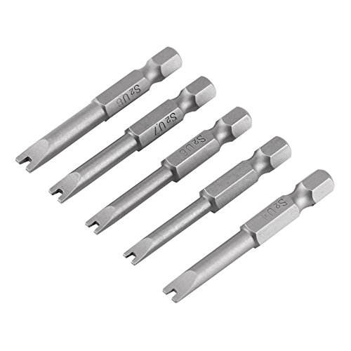 Gabel Schraubendreher, Schraubendreher-Bits 5 Stück S2 Legierter Stahl 50 mm Länge 1/4 "Sechskantschaft U-förmig Magnatisch U4 U5 U6 U7 U8 Schraubendreher-Bits-Set von Entatial