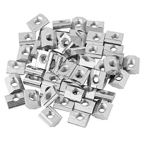 T-Muttern Serie 50 Stück Gleitschieber EU-Typ 20/30 M4/M5/M6 Kohlenstoffstahl Gewindeschieber im Hammerkopf T-Mutter für Aluminium-Extrusionsprofil Zubehör (EU30-M6) von Entatial