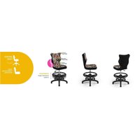Ergonomischer Schreibtischstuhl Kinder an die Körpergröße 119–142 cm Schwarz Tiermotiv Petit von Entelo