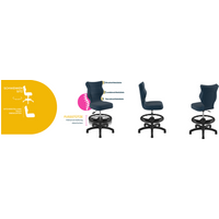 Ergonomischer Schreibtischstuhl Kinder an die Körpergröße 133-159 cm Anthrazit Petit Drehstuhl mit Fußstütze von Entelo