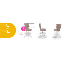 Ergonomischer Schreibtischstuhl Kinder an die Körpergröße 133–159 cm Rosa Petit von Entelo