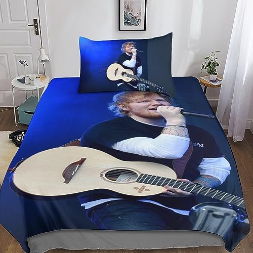 Ed Sheeran 3D Bettwäsche-Sets 3teilig Mikrofaser, Mit Kissenbezug Für Erwachsene Teenager Kinder Sängerin Schauspieler Bettbezüge Single（135x200cm） von Entemah