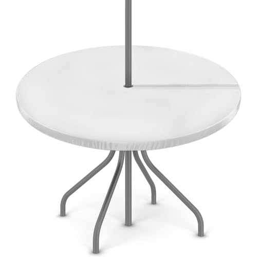 Entemne Outdoor-Tischdecke mit Schirmloch, buntes gestreiftes Hundemuster, runde Tischdecke mit elastischem Rand, 91,4–111,8 cm, wasserdicht, mit Reißverschluss, Terrassentischabdeckung für Picknick Entemne Outdoor-Tischdecke mit Schirmloch, buntes gestreiftes Hundemuster, runde Tischdecke mit elastischem Rand, 91,4–111,8 cm, wasserdicht, mit Reißverschluss, Terrassentischabdeckung für Picknick von Entemne