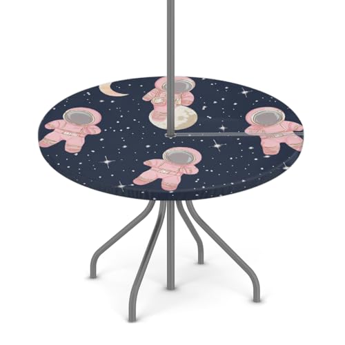Entemne Outdoor-Tischdecke mit Schirmloch, niedliche Astronauten rosa runde Tischdecke mit elastischem Rand, 91,4–111,8 cm, wasserdicht, mit Reißverschluss, Terrassentischabdeckung für Picknick Entemne Outdoor-Tischdecke mit Schirmloch, niedliche Astronauten rosa runde Tischdecke mit elastischem Rand, 91,4–111,8 cm, wasserdicht, mit Reißverschluss, Terrassentischabdeckung für Picknick von Entemne