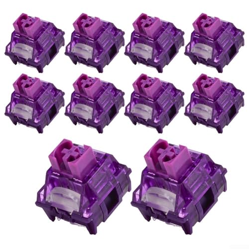 10 Stück TTC V2 mechanische Tastaturschalter RGB vorgeschmiert geräuschloses lineares Design mit staubdichter Wand und glatter Betätigung für MX Gehäuse Tastenkappen (lila) von Entgoinggo