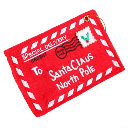 1020 Stück Weihnachts-Vlies-Filz-Umschläge für Briefe an den Weihnachtsmann und Süßigkeitentüten, ausgestattet mit Seil zum Aufhängen für saisonale Dekoration (20 Stück) von Entgoinggo