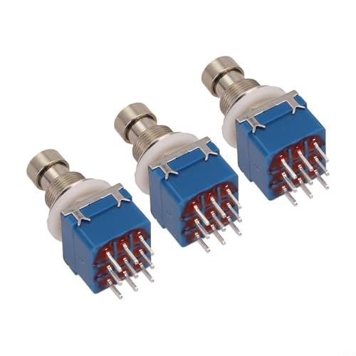 3 PCB-Tastenschalter, Fußschalter, 3PDT True Bypass, kompatibel mit Gitarren-Effektpedalen, nicht puffernde Bypass-Signalkette 3 PCB-Tastenschalter, Fußschalter, 3PDT True Bypass, kompatibel mit Gitarren-Effektpedalen, nicht puffernde Bypass-Signalkette von Entgoinggo