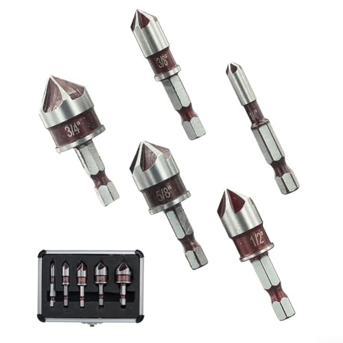 5-teiliges Senkbohrer-Set mit Sechskantschaft für sicheren Halt und reibungsloses Bohren 5-teiliges Senkbohrer-Set mit Sechskantschaft für sicheren Halt und reibungsloses Bohren von Entgoinggo