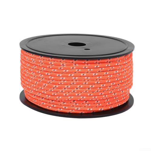 50 m reflektierende Zeltschnur, 5 mm, unverzichtbar für Camping, Wandern und Outdoor (orange) von Entgoinggo