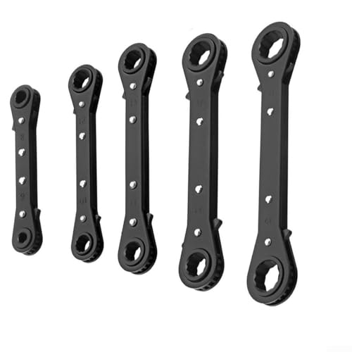 621 mm Ratschenschlüssel mit doppeltem Ende, Pflaumenblütenkopf, verchromte Oberfläche, 24-Zahn-Ratsche, entworfen für Autoreparatur und -wartung (11–13 mm) von Entgoinggo