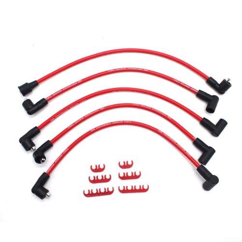 8 mm Silikon-HT-Kabel-Set für Classic Mini für 850 1000 1275 Motormodelle mit Materialaufbau (rot) von Entgoinggo