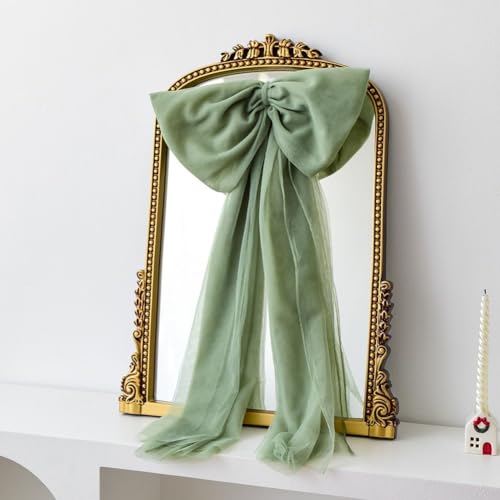 Bowknot Tree Ornament 75cm for Christmas Tree Decoration with Mesh Yarn Material and DIY Holiday Design (Green) von Entgoinggo