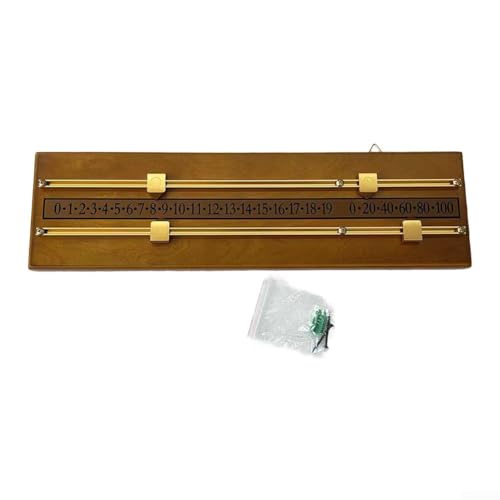 Classic Double Track Billard Game Scorer, Medium Density Fiberboard and Metal, Slide to Record Scores for Pool and Billard (Yellowish-brown) von Entgoinggo