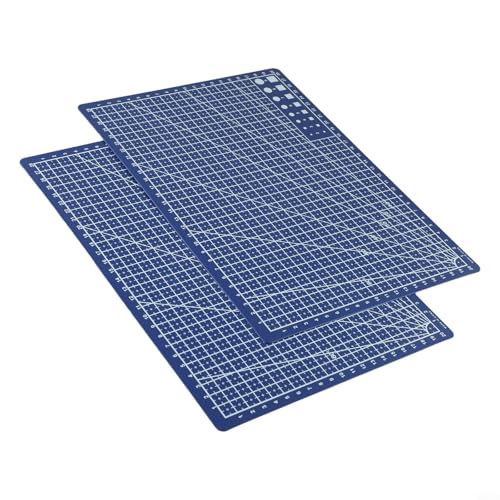 Craft with Confidence 2 x Rotary Cutting Mats Designed for Precision in All Your Projects (2PCS blue) von Entgoinggo