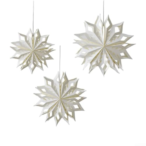 DIY Papier Schneeflocke Ornamente Set von 3 für Feiertagsdekorationen, für festliches Ambiente und saisonale Stimmung zu Hause, Party oder Fenster Displays (A) von Entgoinggo