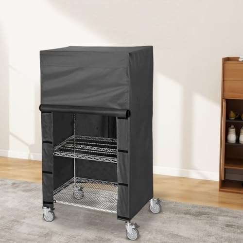Draht-Regalabdeckung mit Nylon-Schnallen und wasserdichtem Oxford-Stoffmaterial, entworfen, um Aufbewahrungsregale vor Staub und Feuchtigkeit zu schützen (76,2 x 35,6 x 137,2 cm) von Entgoinggo