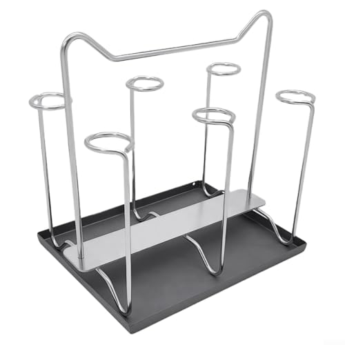 Effizientes Abtropfgestell für Tassen mit Abtropfschale, perfekt für Schreibtisch-Organisation (grau) von Entgoinggo