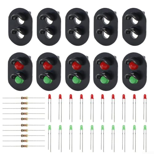 Eine Sammlung von zehn leuchtenden LED-Signalen, die perfekt geeignet sind, um jedem H0- oder O0-Eisenbahndisplay Leben zu erwecken Eine Sammlung von zehn leuchtenden LED-Signalen, die perfekt geeignet sind, um jedem H0- oder O0-Eisenbahndisplay Leben zu erwecken von Entgoinggo