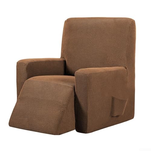 Elastischer All-Inclusive-Stuhlbezug für Schaukellehner und Sofas, ausgestattet mit dicken elastischen Bodenbändern für sicheren Sitz und vollen Stuhlschutz (heller Kaffee) von Entgoinggo