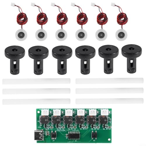 Entgoinggo 1 x Luftbefeuchter-Modul-Set, Vernebler, Steuerplatine, Nebel-Treiberplatine, 6 Düsen, mehrere Sprühmodi Entgoinggo 1 x Luftbefeuchter-Modul-Set, Vernebler, Steuerplatine, Nebel-Treiberplatine, 6 Düsen, mehrere Sprühmodi von Entgoinggo