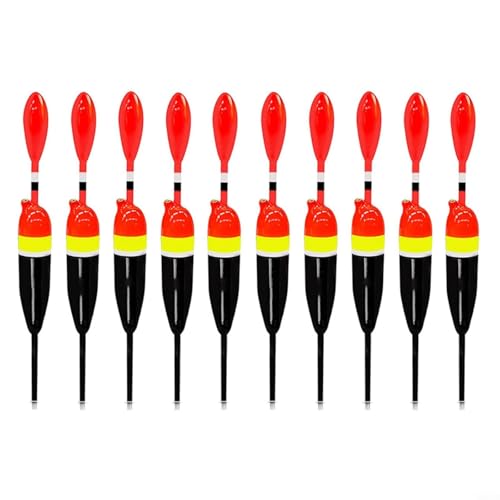 Entgoinggo 10 Stück Angel-Schwimmer, stehend, Langstrecken-Posen, leicht, empfindlich, Kunststoff, Angel-Posen-Set für Forelle, Barsch (5 g) von Entgoinggo