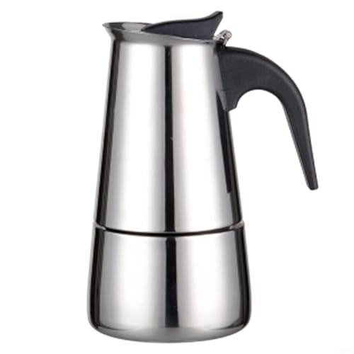 Entgoinggo 2/4/6/9 Tassen Mokkakanne Kaffeemaschine, Edelstahl Mokkakanne Maker Kaffeekocher mit Druckregulierung für ein sicheres und reichhaltiges Brauen (200 ml) von Entgoinggo