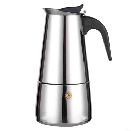 Entgoinggo 2/4/6/9 Tassen Mokkakanne Kaffeemaschine, Edelstahl Mokkakanne Maker Kaffeekocher mit Druckregulierung für ein sicheres und reichhaltiges Brauen (300 ml) von Entgoinggo