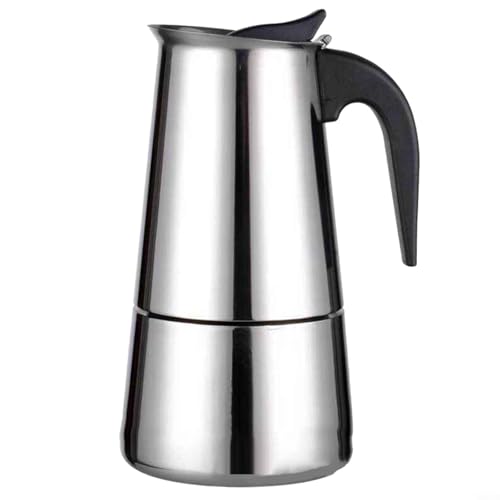 Entgoinggo 2/4/6/9 Tassen Mokkakanne Kaffeemaschine, Edelstahl Mokkakanne Maker Kaffeekocher mit Druckregulierung für ein sicheres und reichhaltiges Brauen (450 ml) von Entgoinggo