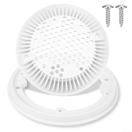 Entgoinggo 20,3 cm Bodenpool-Hauptablauf-Set WG1030AVPAK2 Pool-Ablaufabdeckungsrahmen-Kit Dual-Saug-Ablauf-Ersatz für SPX1075 SPX1070 von Entgoinggo