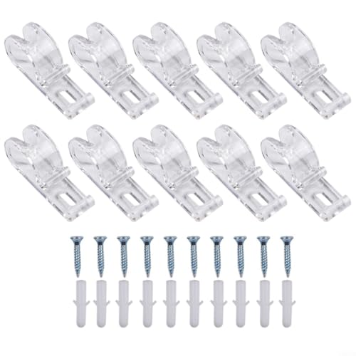 Entgoinggo 20 Stück Packung enthält 12 Clips Vorhanghaken Jalousienbefestigung für Fensterblenden transparente Schnurführungen Rollenhöhe von 5,1 cm Entgoinggo 20 Stück Packung enthält 12 Clips Vorhanghaken Jalousienbefestigung für Fensterblenden transparente Schnurführungen Rollenhöhe von 5,1 cm von Entgoinggo