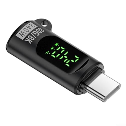 Entgoinggo 240 W USB-C Digitaler Leistungsmesser Typ-C Spannungs-Strom-Monitor mit LED-Display für Laptop-Telefon-Tests, Schwarz, 2 Stück Entgoinggo 240 W USB-C Digitaler Leistungsmesser Typ-C Spannungs-Strom-Monitor mit LED-Display für Laptop-Telefon-Tests, Schwarz, 2 Stück von Entgoinggo