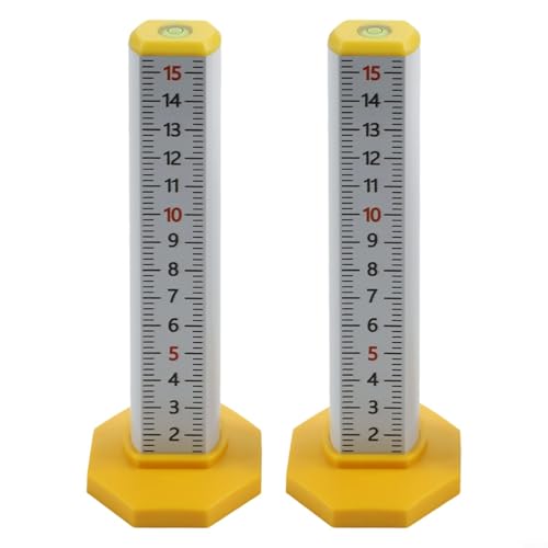 Entgoinggo 2er-Pack Höhenlineal magnetisch Dual Use mit Genauigkeitsskala für Entgoinggo Bodenbelag Tischlerei Fliesen Messung Aluminiumlegierung 165 x 30 x 60 mm (gelb) von Entgoinggo