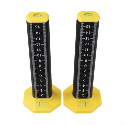 Entgoinggo 2er-Pack Höhenlineal magnetisch Dual Use mit Genauigkeitsskala für Entgoinggo Bodenbelag Zimmerei Fliesen Messung Aluminiumlegierung 165 x 30 x 60 mm (gelb und schwarz) von Entgoinggo