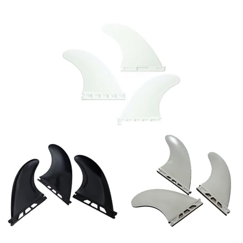 Entgoinggo 3 x Surfbrett-Flossen, für Surfbretter der 437-Serie mit ausgehöhltem Schwanzruder-Design, leichtes Surfbrett-Zubehör (weiß) von Entgoinggo