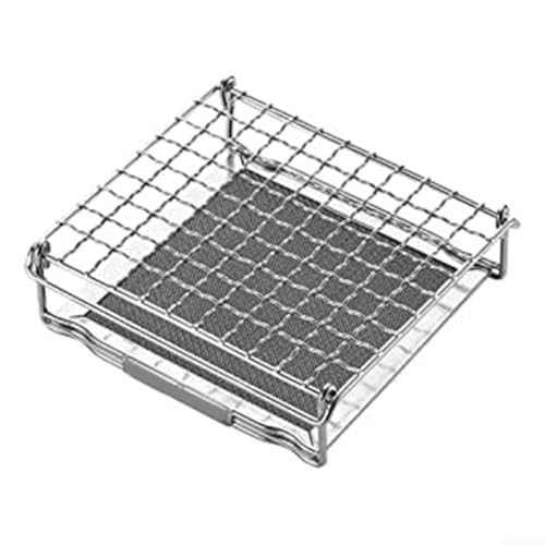 Entgoinggo 304 Edelstahl Camping Brot Toaster Faltbar BBQ Grill Rack Tragbares Outdoor Kochen Werkzeug Wärmeverteilungssystem Rostbeständig Camping Wandern Picknick Ausrüstung von Entgoinggo