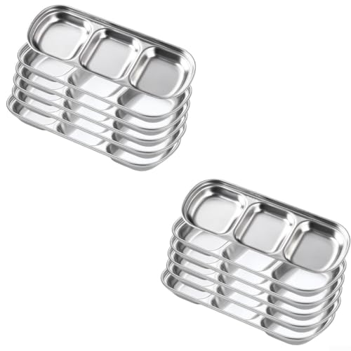Entgoinggo 6/12 Stück Saucenschalen 3 Fächer Dipschalen Set für BBQ Gewürze Essig Gewürze Servierteller Edelstahl Küche Esszimmer Entgoinggo 6/12 Stück Saucenschalen 3 Fächer Dipschalen Set für BBQ Gewürze Essig Gewürze Servierteller Edelstahl Küche Esszimmer von Entgoinggo