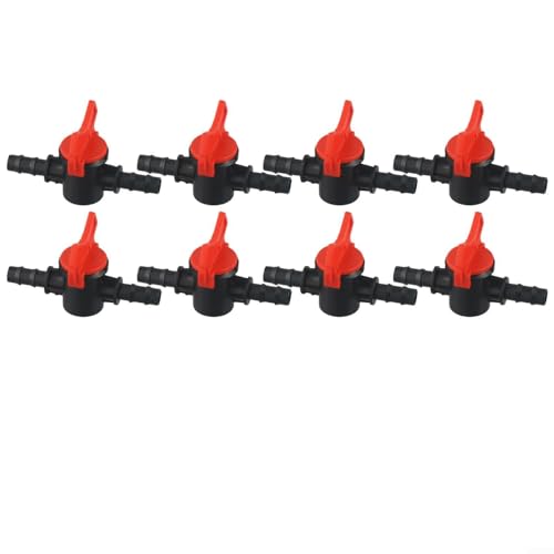 Entgoinggo 8-teiliges Gartenbewässerungsventil-Set, 8/11 mm, Schlauchrohr-Tropfsystem, Kunststoff-Wasserumschaltventile für Outdoor-Bewässerungsgeräte von Entgoinggo