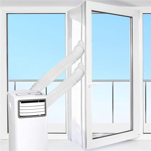 Entgoinggo AC-Fensterdichtung, mobile Klimaanlage, Türablaufdichtungs-Set, Doppelschlauch mit Reißverschluss, Fensterdichtung für Balkon, Terrassentüren (4 Meter) von Entgoinggo