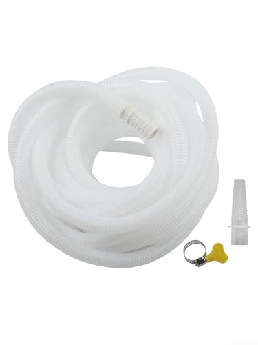 Entgoinggo Abflussschlauch für Klimaanlage, flexibles TPE-Abflussrohr für AC-Luftentfeuchter, Waschmaschine, Wasserauslass, 1 m-10 m, Weiß (8 m) von Entgoinggo