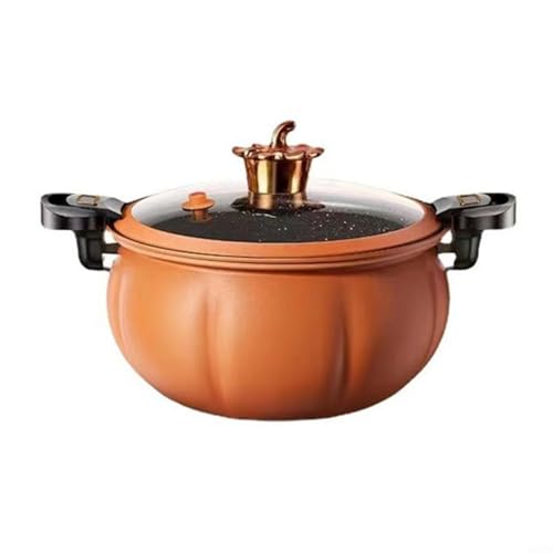 Entgoinggo Antihaft-Schnellkochtopf, Schnellkochtopf, Haushaltskürbis-Topf, Suppentopf zum Kochen von Suppen und Eintöpfen (orange) von Entgoinggo