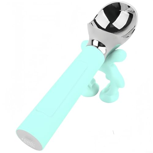 Entgoinggo Beheizter Eisportionierer, wiederaufladbar, elektrisch, wärmend, Eisportionierer mit LED-Display, handlicher Dessert-Servierer, automatische Erwärmung (blau) von Entgoinggo