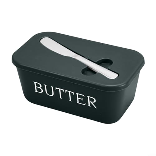 Entgoinggo Butterdose Butterbehälter Butterdose Butterkäsebox mit Spatel Stilvolle Küchenlösung zum Organisieren (dunkelgrün) von Entgoinggo