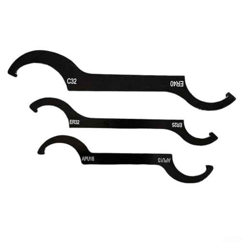 Entgoinggo C-Hakenschlüssel-Set aus Karbonstahl für Stoßdämpfer, ergonomisches Design für reduzierte Ermüdung der Hand (3 Stück) von Entgoinggo