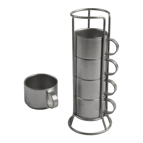 Entgoinggo Doppelwandige Kaffeetassen Set 304 Edelstahl Tassen Kaffeetassen Pack 5 Tassen von Entgoinggo