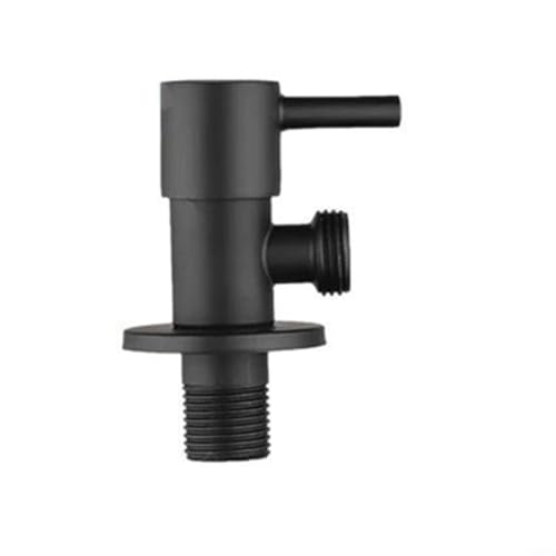 Entgoinggo Eckventil, Edelstahl-Winkelventile für heißes und kaltes Wasser, hoher Durchfluss, Anti-Explosions-Armatur, korrosionsbeständig (schwarz) von Entgoinggo