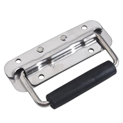 Entgoinggo Federbelasteter Griff aus 304 Edelstahl mit ergonomischem Gummigriff für sicheren Transport von Lautsprechergehäusen (120 mm) von Entgoinggo