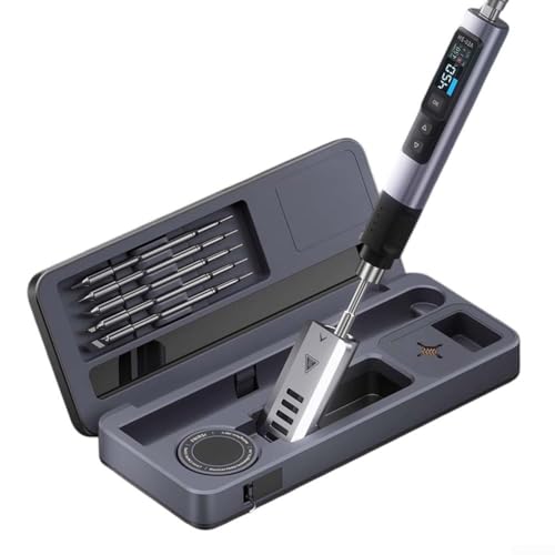 Entgoinggo HS-02 Smart Lötkolben Mobile Werkbank Aufbewahrungsbox Set mit PD/QC/DC Multi-Protokoll Netzteil (HS-02B hoch) von Entgoinggo