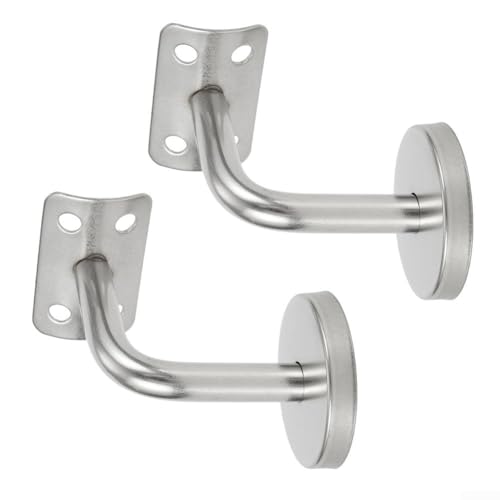 Entgoinggo Handlaufhalterung, Edelstahl, Wandhalterung, Balustrade, Banner, Treppengeländer, Zuhause, Sicherheitsinstallation, Silber (gebogene Unterstützung) von Entgoinggo