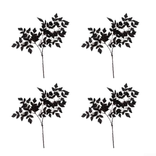 Entgoinggo Herbst-Ahornblattzweige 4 Stück – künstliche Herbstdekoration für Halloween, Erntedankfest, Heimdekoration, 40 cm, 60 cm, Kunststoff (60 cm) von Entgoinggo